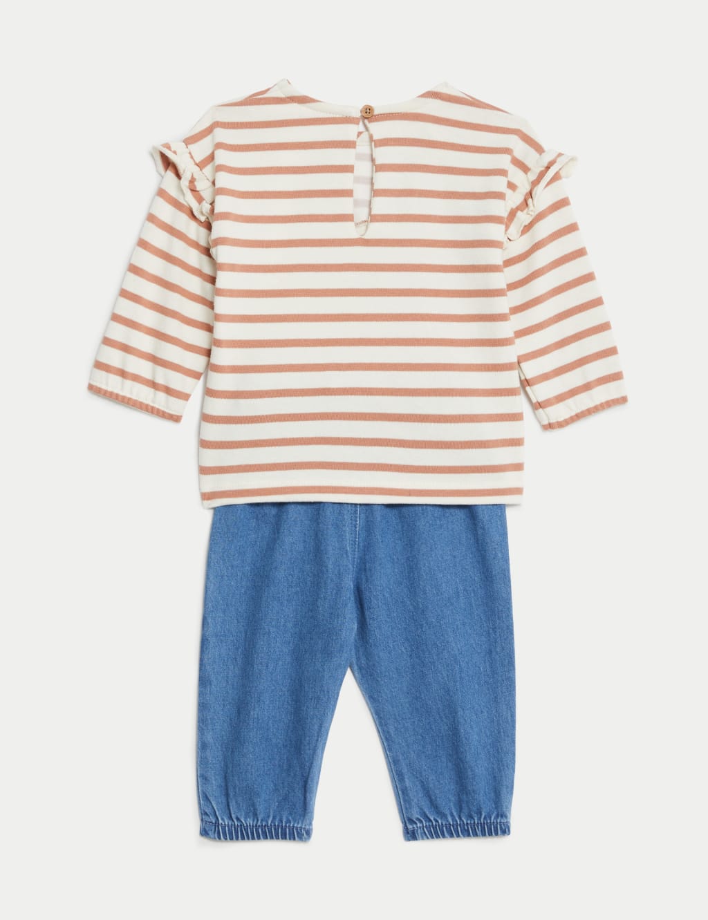 2pc Pure Cotton Striped Bunny Outfit (0-3 Yrs) image 2