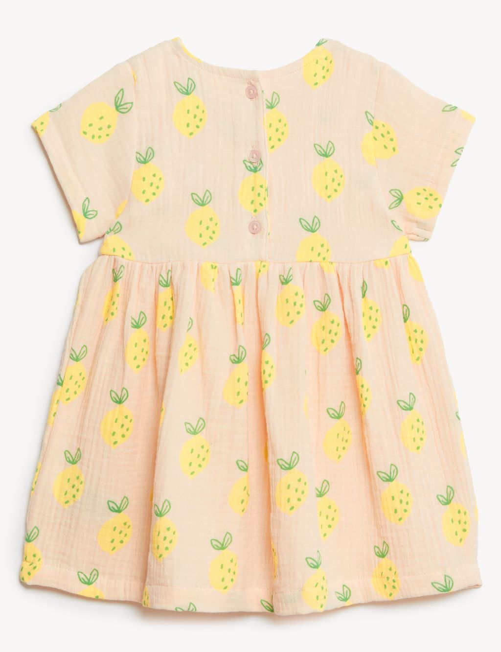 Pure Cotton Lemon Dress (0-3 Yrs) image 3