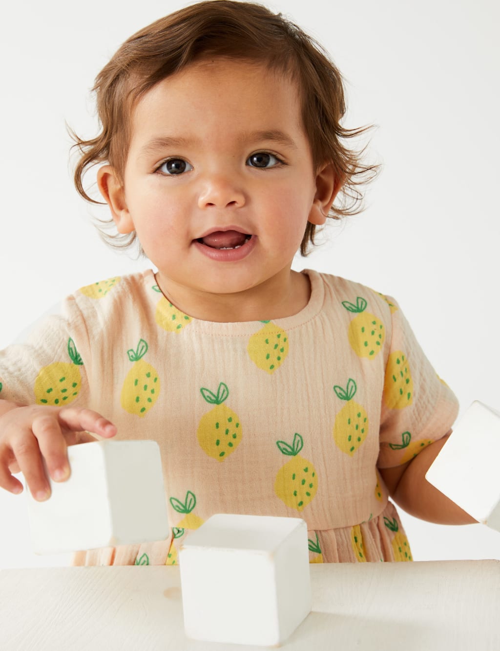 Pure Cotton Lemon Dress (0-3 Yrs) image 5