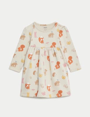 Cotton Rich Woodland Print Dress (0-3 Yrs) - OM