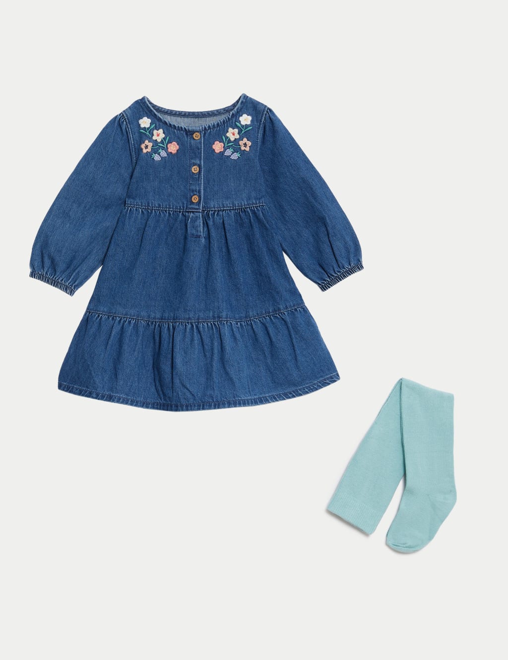 2pc Cotton Rich Floral Outfit (0-3 Yrs) image 2