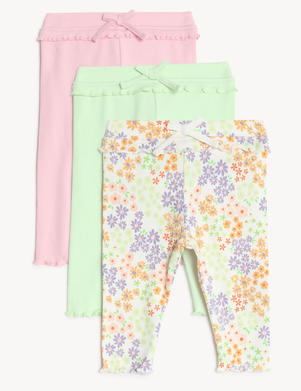 3pk Cotton Rich Assorted Leggings (0-3 Yrs) image 1
