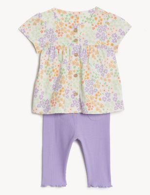 Cotton Ditsy Jersey Outfit (0-3 Yrs)