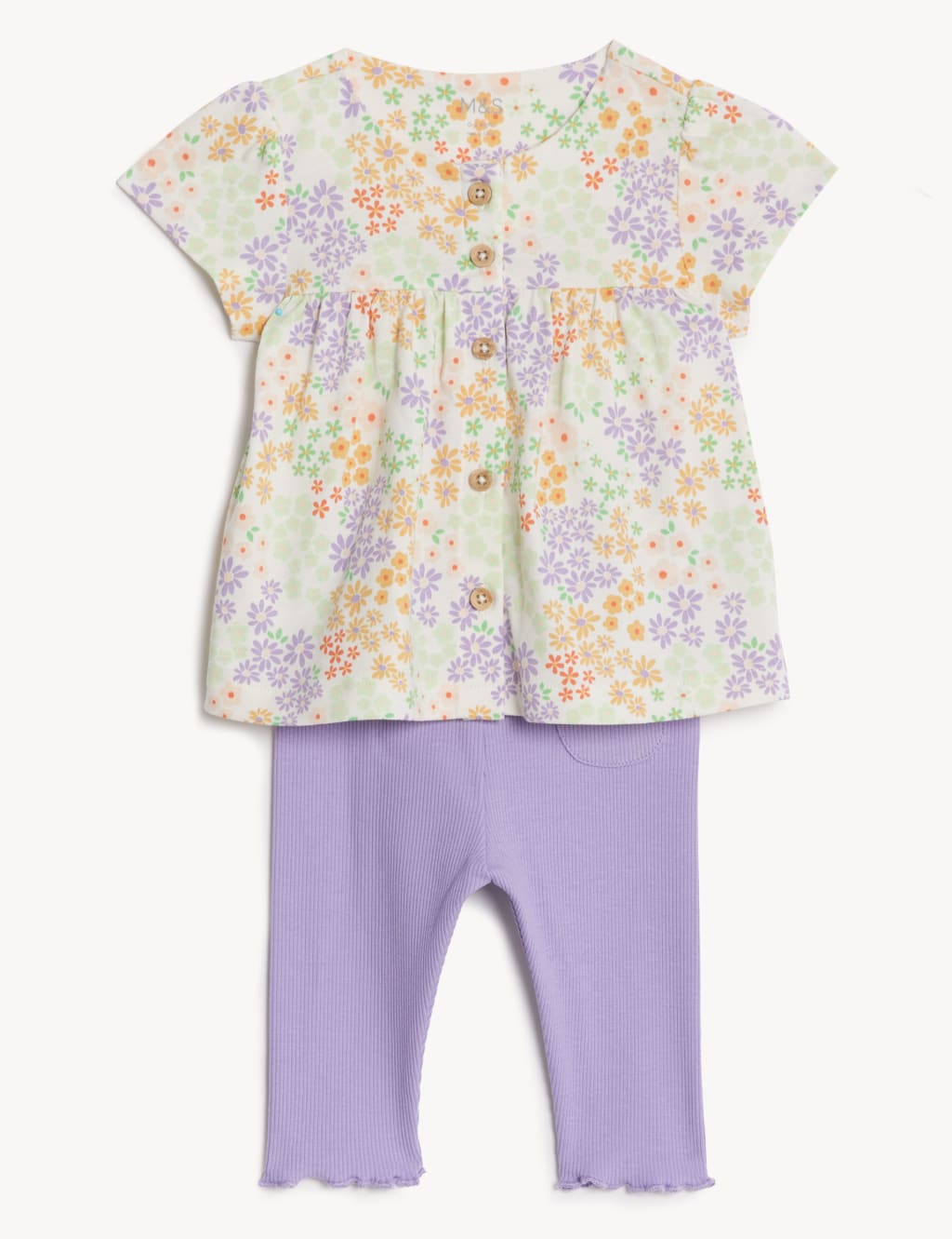 Cotton Ditsy Jersey Outfit (0-3 Yrs) image 1
