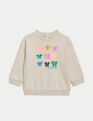 

Girls M&S Collection Cotton Rich Butterfly Print Sweatshirt (0-3 Yrs) - Calico Mix, Calico Mix