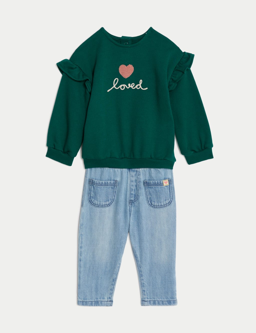 2pc Cotton Rich Heart Outfit (0-3 Yrs) image 1