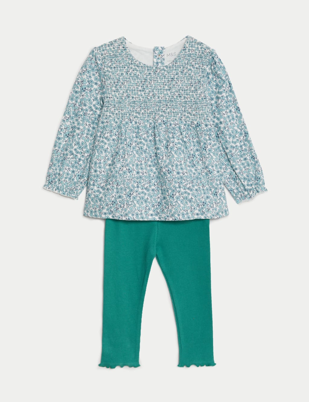 2pc Cotton Rich Floral Outfit (0-3 Yrs) image 1