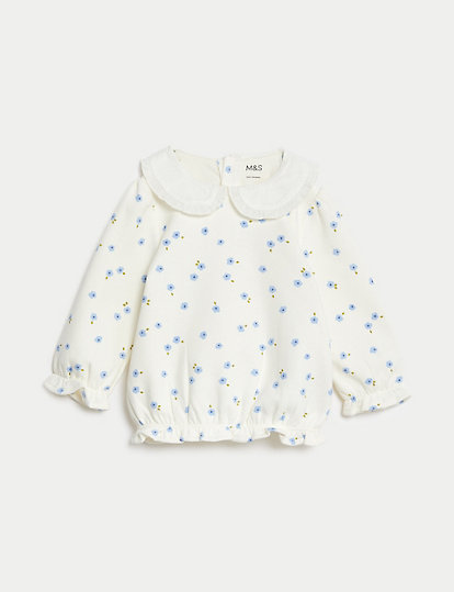 Cotton Rich Floral Sweatshirt (0-3 Yrs)