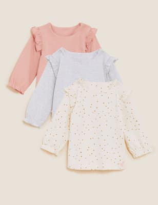 

M&S Collection Pack de 3 tops 100% algodón (0-3 años) - Pink Mix, Pink Mix