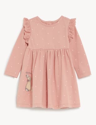 

M&S Collection Vestido 100% algodón de Perico, el conejo (0-3 años) - Cream Mix, Cream Mix