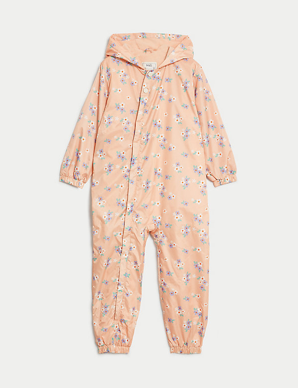 Ditsy Floral Hooded Puddlesuit (3-5 Yrs) - DK
