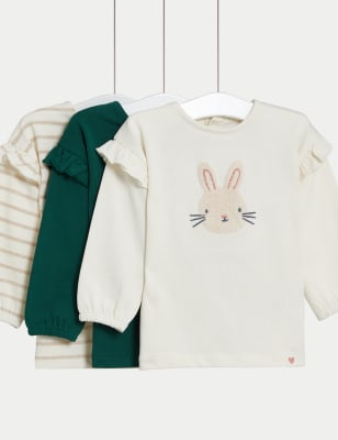 

Girls M&S Collection 3pk Pure Cotton Bunny & Striped Tops (0-3 Yrs) - Multi, Multi