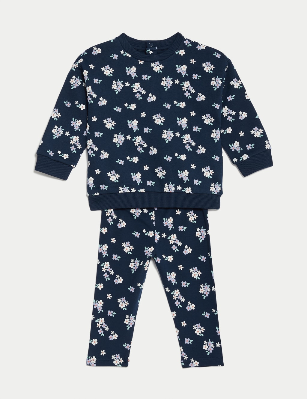2pc Cotton Rich Floral Outfit (0-3 Yrs) image 1