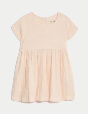 

Girls M&S Collection Pure Cotton Dress (0-3 Yrs) - Light Peach, Light Peach