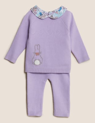 

M&S Collection 2-teiliges Peter Rabbit™-Outfit (0-3 Jahre) - Lilac Mix, Lilac Mix