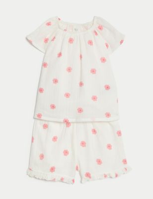 2pc Pure Cotton Flower Top & Bottom Outfit (0-3 Yrs)