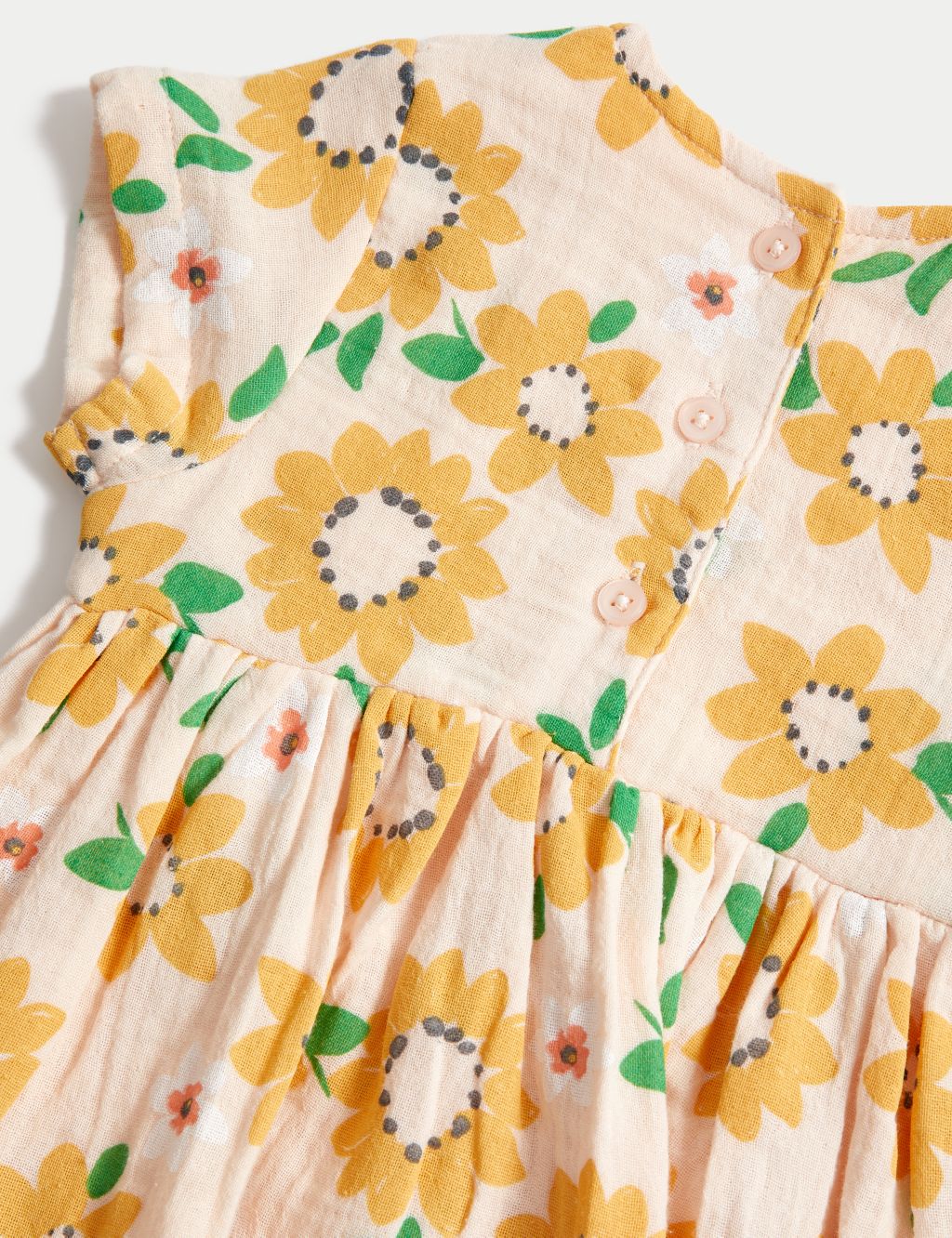 Pure Cotton Sunflower Print Dress (0-3 Yrs) image 3