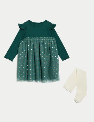 

Girls M&S Collection 2pc Cotton Rich Stars Outfit (0-3 Yrs) - Green Mix, Green Mix