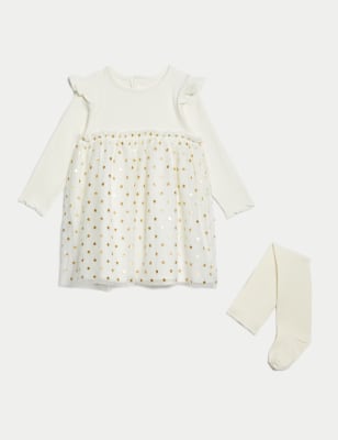 

Girls M&S Collection 2pc Cotton Rich Stars Outfit (0-3 Yrs) - Cream Mix, Cream Mix