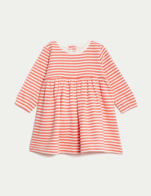 

Girls M&S Collection Cotton Rich Striped Sweatshirt Dress (0-3 Yrs) - Coral, Coral
