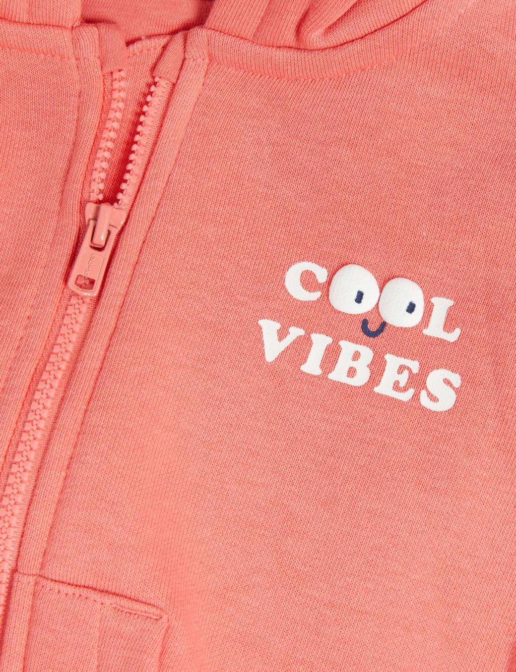 Cotton Rich Cool Vibes Slogan Zip Hoodie (0-3 Yrs) image 3