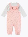 2 Piece Cotton Spotted Dungaree Outfit (0-3 Yrs)