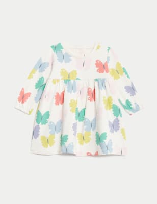 Cotton Rich Butterfly Sweatshirt Dress (0-3 Yrs)