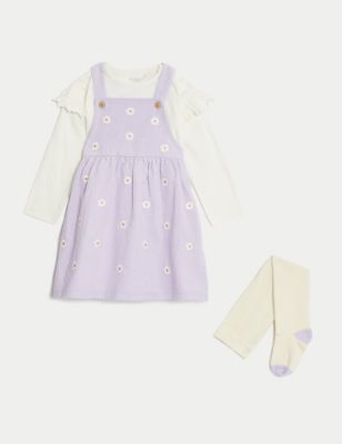 

Girls M&S Collection 3pc Cotton Rich Floral Outfit (0-3 Yrs) - Lilac, Lilac