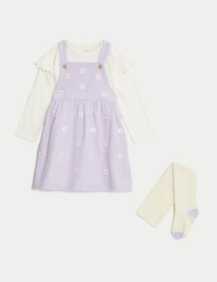 

Girls M&S Collection 3pc Cotton Rich Floral Outfit (0-3 Yrs) - Lilac, Lilac