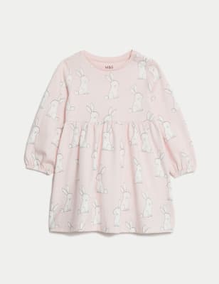 Pure Cotton Bunny Dress (0-3 Yrs) - AT