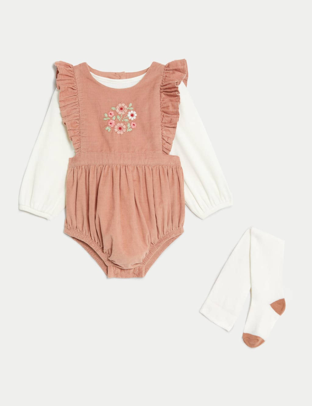 3pc Cotton Rich Floral Outfit (0-3 Yrs) image 1
