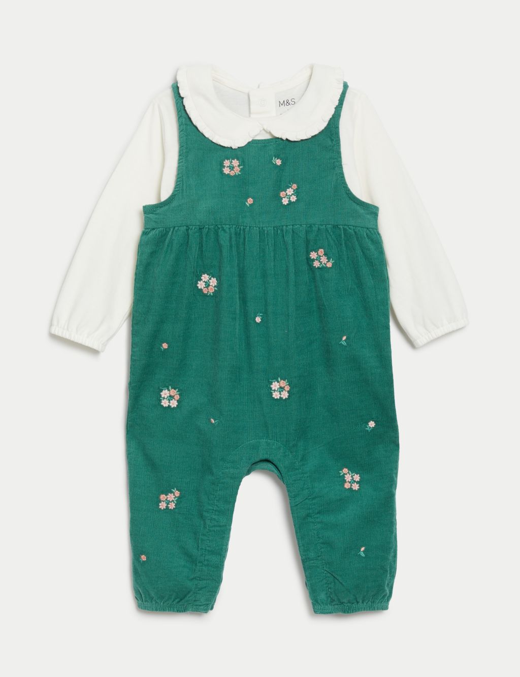 2pc Pure Cotton Embroidered Outfit (0-3 Yrs) image 1