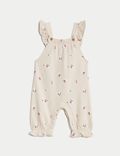 2pc Cotton Rich Floral Dungarees Outfit (0-3 Yrs)