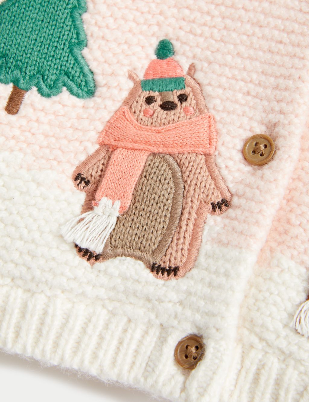 Cotton Rich Winter Animals Hooded Cardigan (0-3 Yrs) image 3