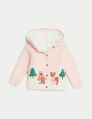 

Girls M&S Collection Cotton Rich Winter Animals Hooded Cardigan (0-3 Yrs) - Pink Mix, Pink Mix