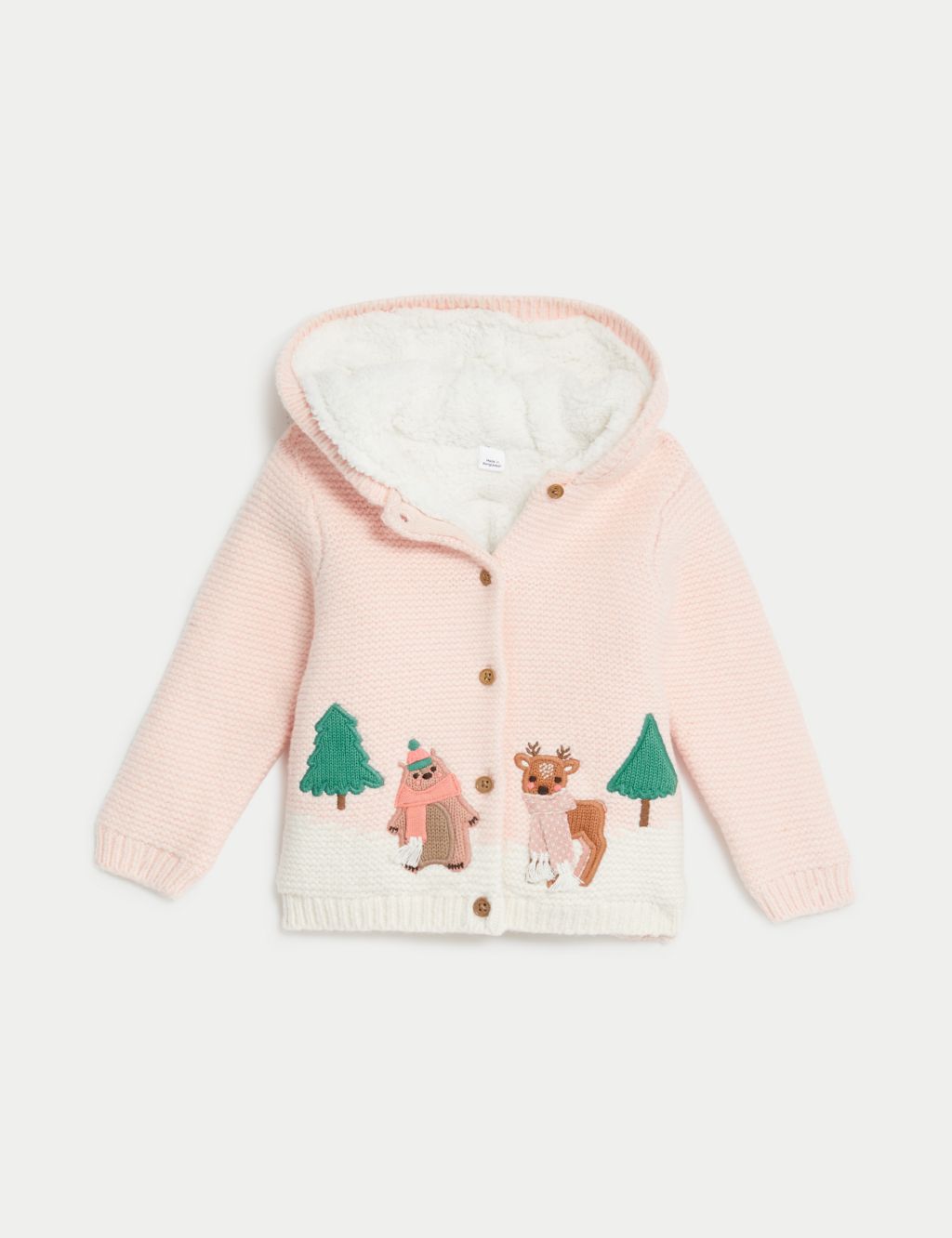 Cotton Rich Winter Animals Hooded Cardigan (0-3 Yrs) image 1