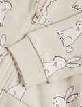 Cotton Rich Bunny Print Zip Hoodie (0-3 Yrs)