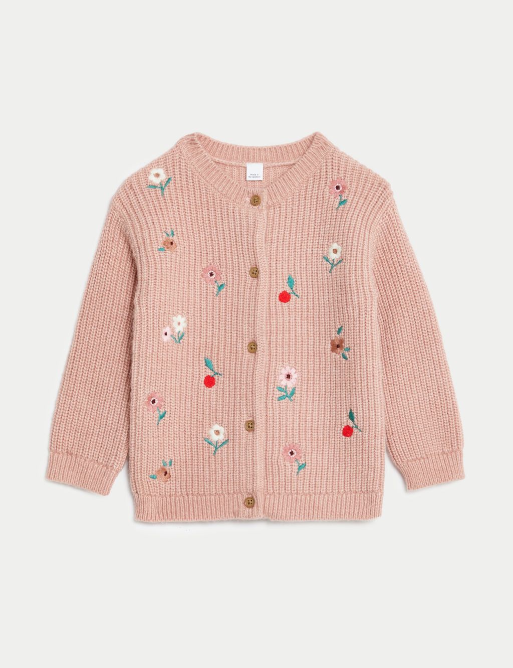 Floral Embroidered Knitted Cardigan (0-3 Yrs) image 1