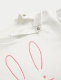 2 件装高含棉平纹针织布兔子图案外套（0-3 岁）