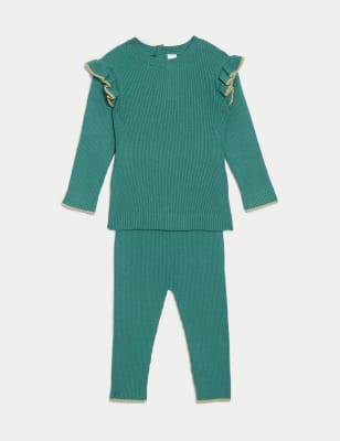 

Girls M&S Collection 2pc Glitter Outfit (0-3 Yrs) - Sea Green, Sea Green