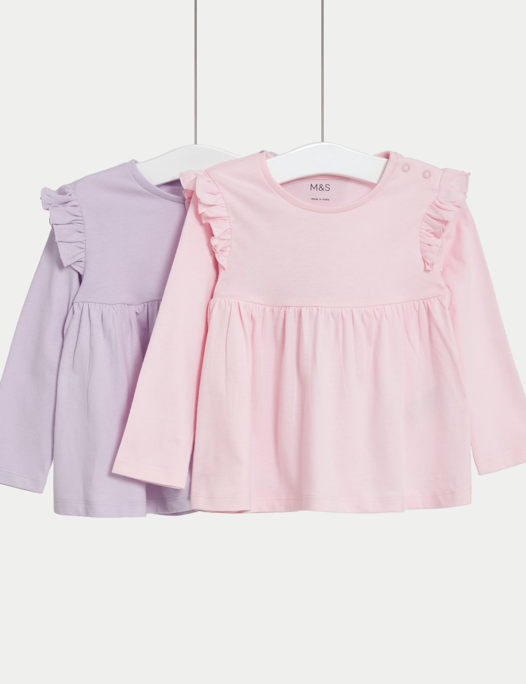 2pk Pure Cotton Tops (0-3 Yrs) image 1