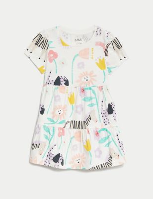Pure Cotton Animal Print Dress (0-3 Yrs) - IS