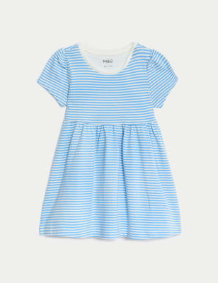 Pure Cotton Striped Dress (0-3 Yrs)