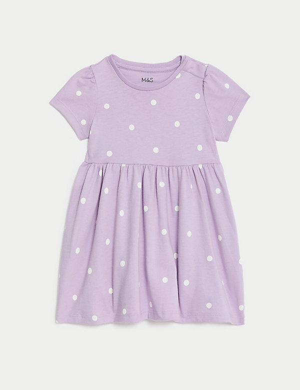 Pure Cotton Spotted Dress (0-3 Yrs) - IL