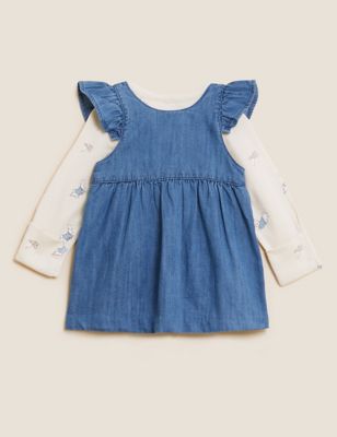 M&S Girls 2pc Pure Cotton Peter Rabbit  Outfit (0-3 Yrs)