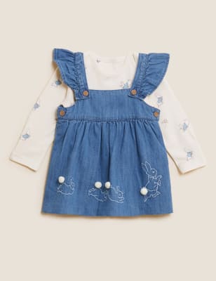 

Girls M&S Collection 2pc Pure Cotton Peter Rabbit™ Outfit (0-3 Yrs) - Denim Mix, Denim Mix