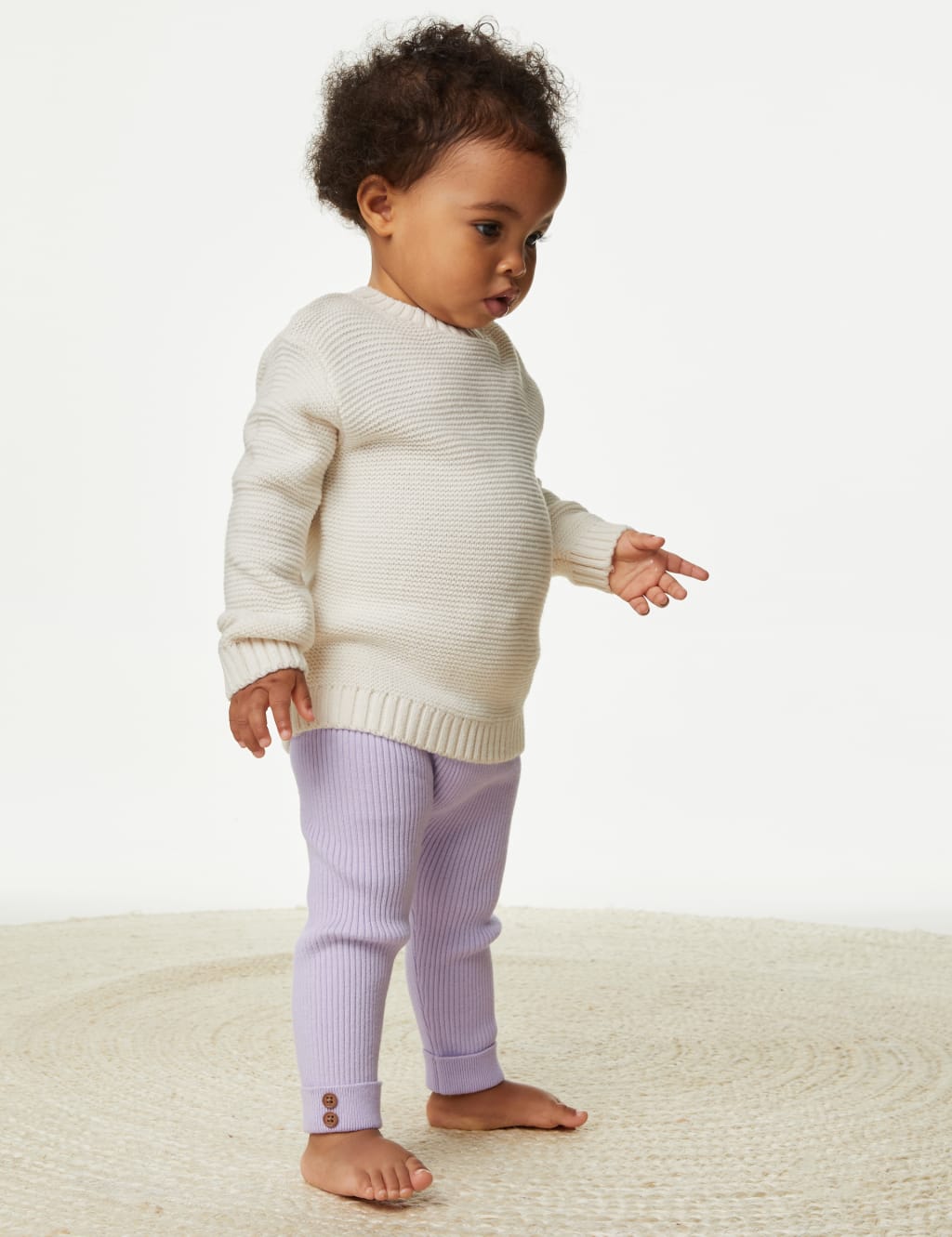 Knitted Ribbed Leggings (0-3 Yrs) image 1