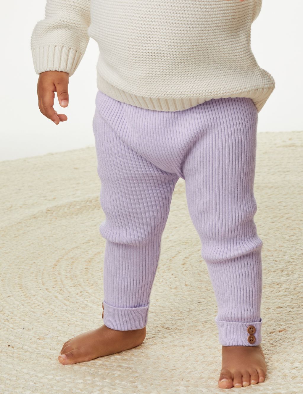 Knitted Ribbed Leggings (0-3 Yrs) image 5