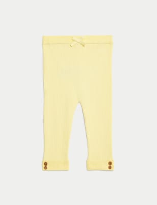 

Girls M&S Collection Knitted Ribbed Leggings (0-3 Yrs) - Yellow, Yellow