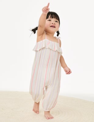 

M&S Collection Gestreifter Strampelanzug aus reiner Baumwolle (0-3 Jahre) - Multi, Multi